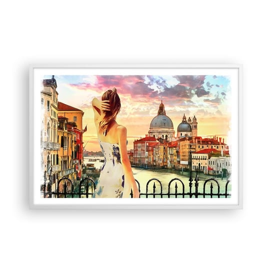 Obraz - Plakat - Jak przygoda to tylko w … - 91x61cm - Miasto Wenecja Architektura - Foto Plakaty na ścianę w ramie białej - Plakat do Salonu Sypialni ARTTOR ARTTOR