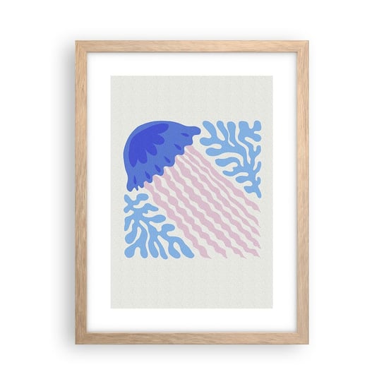 Obraz - Plakat - Jak z innego świata - 30x40cm - Meduza Minimalistyczny Boho - Foto Plakaty na ścianę w ramie jasny dąb - Plakat do Salonu Sypialni ARTTOR ARTTOR