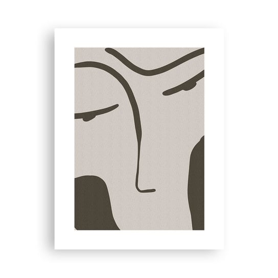Obraz - Plakat - Jak z obrazu Modiglianiego - 30x40cm - Minimalizm Portret Kontur - Foto Plakaty na ścianę bez ramy - Plakat do Salonu Sypialni ARTTOR ARTTOR
