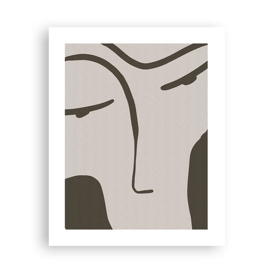 Obraz - Plakat - Jak z obrazu Modiglianiego - 40x50cm - Minimalizm Portret Kontur - Foto Plakaty bez ramy do Salonu Sypialni ARTTOR ARTTOR