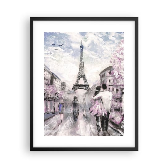 Obraz - Plakat - Jak zakochac się, to tylko w… - 40x50cm - Miasto Wieża Eiffla Paryż - Foto Plakaty w ramie koloru czarnego do Salonu Sypialni ARTTOR ARTTOR