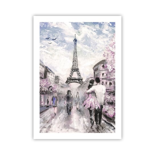 Obraz - Plakat - Jak zakochac się, to tylko w… - 50x70cm - Miasto Wieża Eiffla Paryż - Nowoczesny modny obraz Plakat bez ramy do Salonu Sypialni ARTTOR ARTTOR