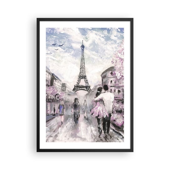 Obraz - Plakat - Jak zakochac się, to tylko w… - 50x70cm - Miasto Wieża Eiffla Paryż - Nowoczesny modny obraz Plakat czarna rama ARTTOR ARTTOR