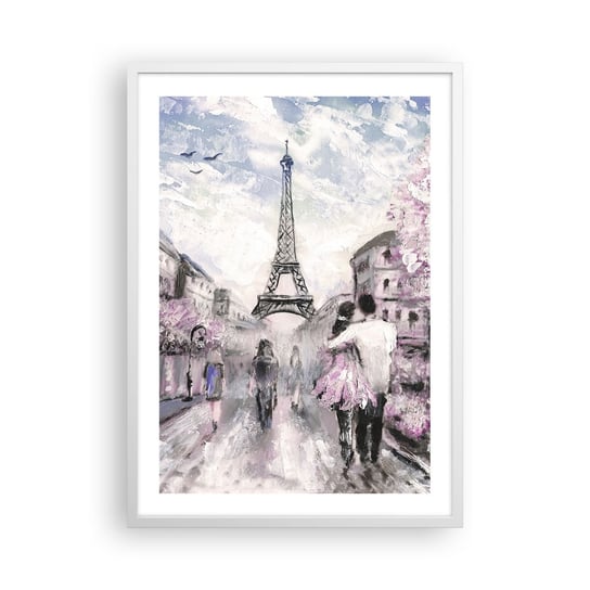 Obraz - Plakat - Jak zakochac się, to tylko w… - 50x70cm - Miasto Wieża Eiffla Paryż - Nowoczesny modny obraz Plakat rama biała ARTTOR ARTTOR