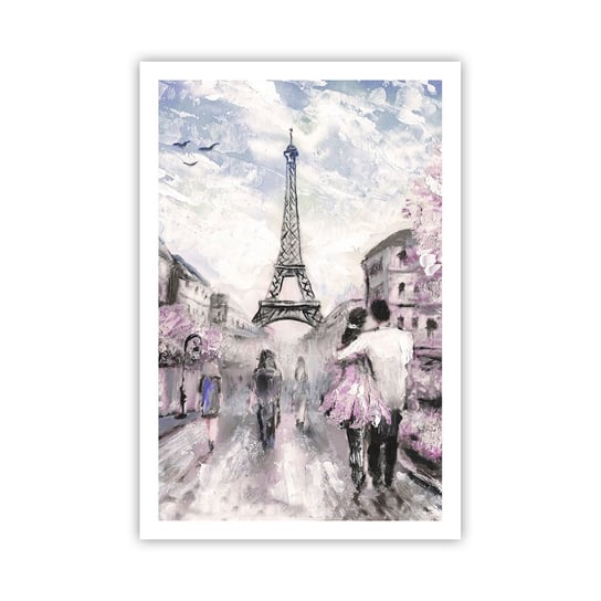 Obraz - Plakat - Jak zakochac się, to tylko w… - 61x91cm - Miasto Wieża Eiffla Paryż - Foto Plakaty na ścianę bez ramy - Plakat do Salonu Sypialni ARTTOR ARTTOR