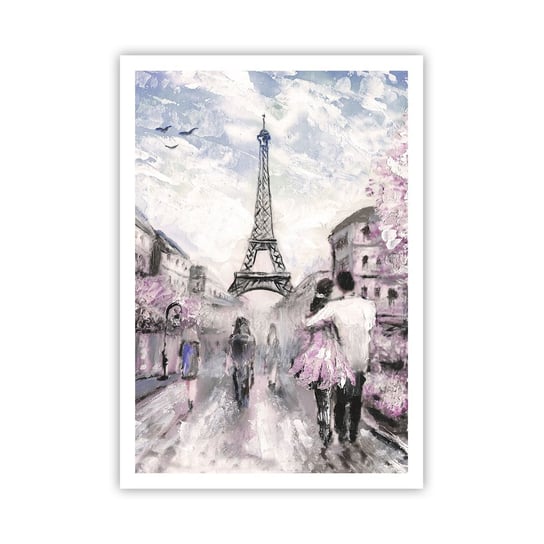 Obraz - Plakat - Jak zakochac się, to tylko w… - 70x100cm - Miasto Wieża Eiffla Paryż - Foto Plakaty bez ramy na ścianę do Salonu Sypialni ARTTOR ARTTOR