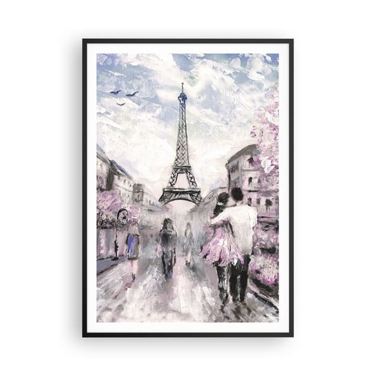 Obraz - Plakat - Jak zakochac się, to tylko w… - 70x100cm - Miasto Wieża Eiffla Paryż - Foto Plakaty w ramie koloru czarnego do Salonu Sypialni ARTTOR ARTTOR