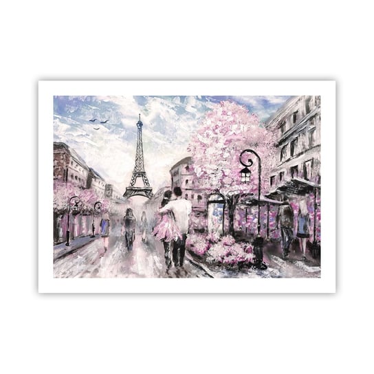 Obraz - Plakat - Jak zakochac się, to tylko w… - 70x50cm - Miasto Wieża Eiffla Paryż - Nowoczesny modny obraz Plakat bez ramy do Salonu Sypialni ARTTOR ARTTOR