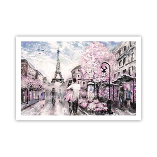Obraz - Plakat - Jak zakochac się, to tylko w… - 91x61cm - Miasto Wieża Eiffla Paryż - Foto Plakaty na ścianę bez ramy - Plakat do Salonu Sypialni ARTTOR ARTTOR