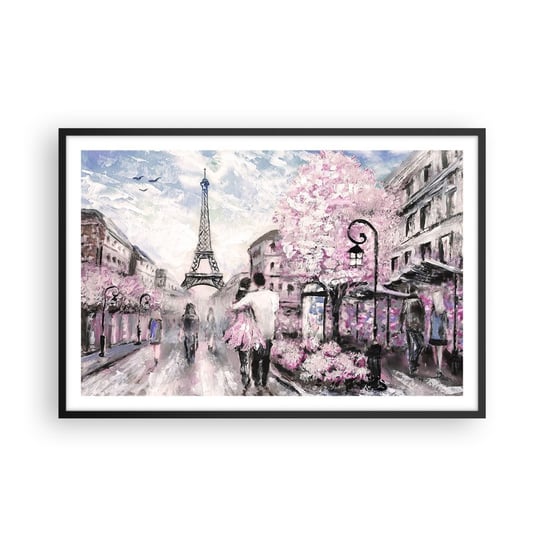 Obraz - Plakat - Jak zakochac się, to tylko w… - 91x61cm - Miasto Wieża Eiffla Paryż - Foto Plakaty na ścianę w czarnej ramie - Plakat do Salonu Sypialni ARTTOR ARTTOR