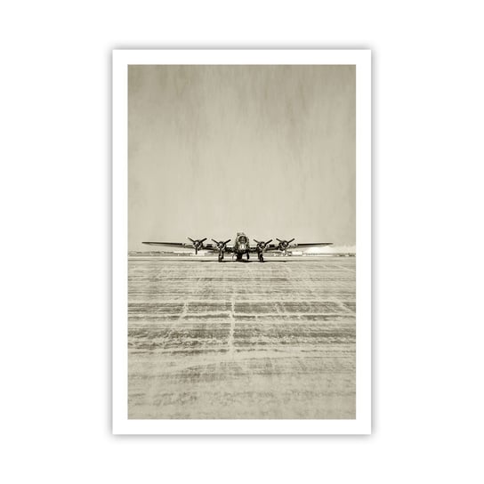 Obraz - Plakat - Jak zawsze gotowy - 61x91cm - Samolot Wojskowy Lotnisko Bombowiec - Foto Plakaty na ścianę bez ramy - Plakat do Salonu Sypialni ARTTOR ARTTOR