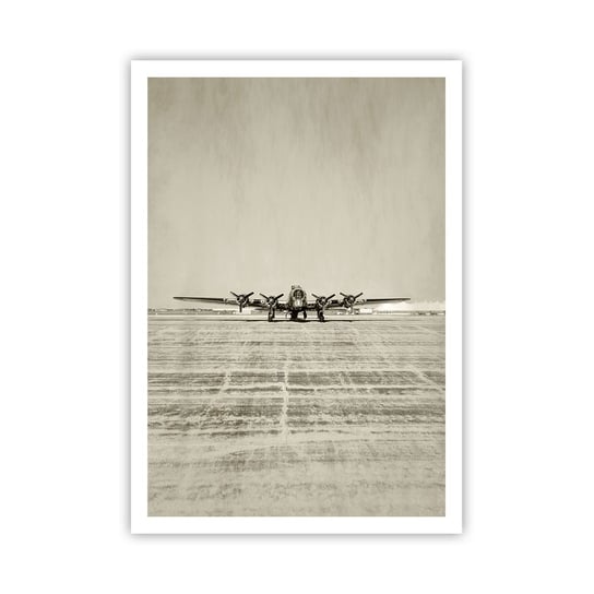 Obraz - Plakat - Jak zawsze gotowy - 70x100cm - Samolot Wojskowy Lotnisko Bombowiec - Foto Plakaty bez ramy na ścianę do Salonu Sypialni ARTTOR ARTTOR