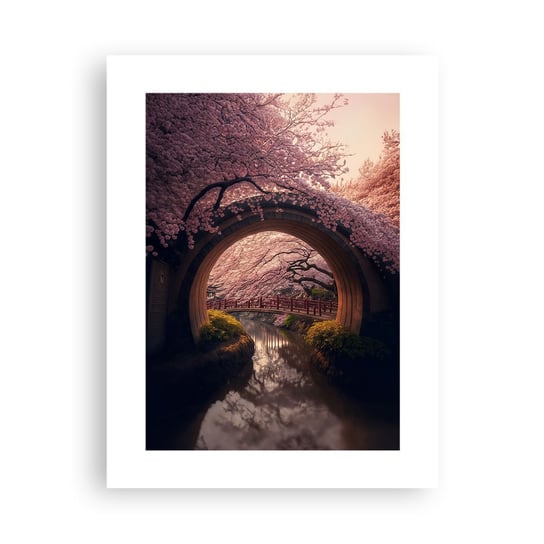 Obraz - Plakat - Japońska wiosna - 30x40cm - Most Japonia Wiśnia Japońska - Foto Plakaty na ścianę bez ramy - Plakat do Salonu Sypialni ARTTOR ARTTOR