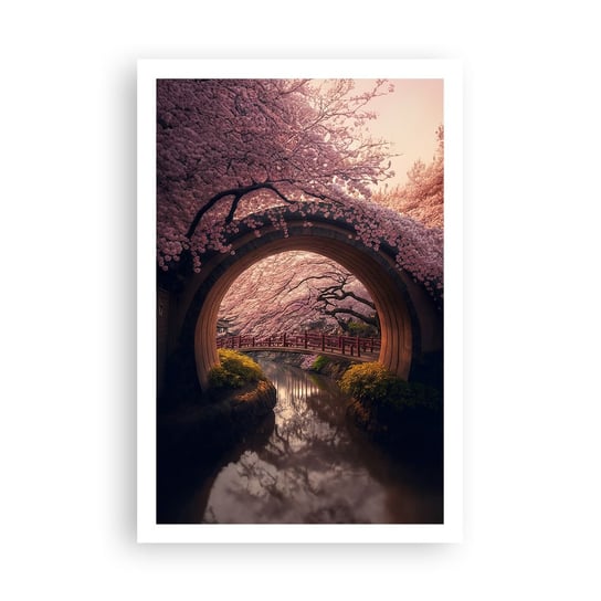 Obraz - Plakat - Japońska wiosna - 61x91cm - Most Japonia Wiśnia Japońska - Foto Plakaty na ścianę bez ramy - Plakat do Salonu Sypialni ARTTOR ARTTOR