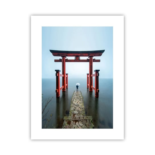 Obraz - Plakat - Japońska zaduma - 30x40cm - Azja Świątynia Hakone Japonia - Foto Plakaty na ścianę bez ramy - Plakat do Salonu Sypialni ARTTOR ARTTOR
