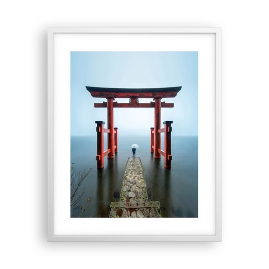 Obraz - Plakat - Japońska zaduma - 40x50cm - Azja Świątynia Hakone Japonia - Foto Plakaty w ramie koloru białego do Salonu Sypialni ARTTOR ARTTOR