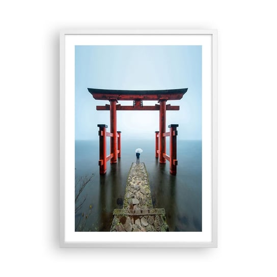 Obraz - Plakat - Japońska zaduma - 50x70cm - Azja Świątynia Hakone Japonia - Nowoczesny modny obraz Plakat rama biała ARTTOR ARTTOR