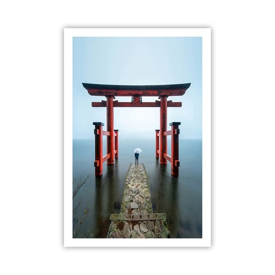 Obraz - Plakat - Japońska zaduma - 61x91cm - Azja Świątynia Hakone Japonia - Foto Plakaty na ścianę bez ramy - Plakat do Salonu Sypialni ARTTOR ARTTOR