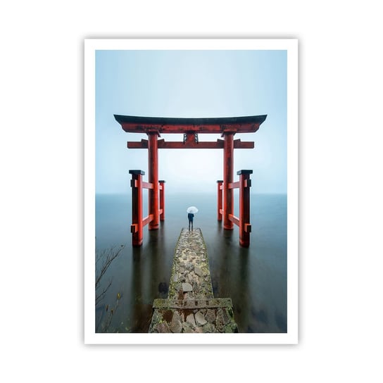 Obraz - Plakat - Japońska zaduma - 70x100cm - Azja Świątynia Hakone Japonia - Foto Plakaty bez ramy na ścianę do Salonu Sypialni ARTTOR ARTTOR
