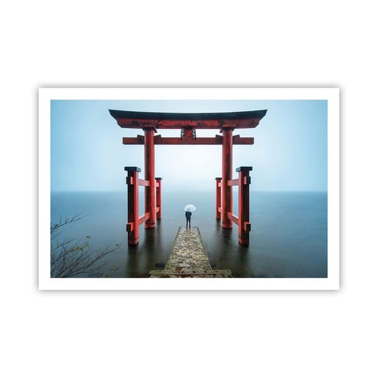 Obraz - Plakat - Japońska zaduma - 91x61cm - Azja Świątynia Hakone Japonia - Foto Plakaty na ścianę bez ramy - Plakat do Salonu Sypialni ARTTOR ARTTOR