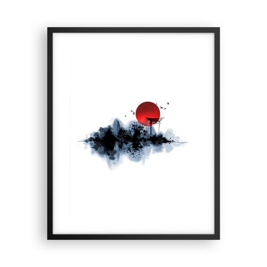 Obraz - Plakat - Japoński widok - 40x50cm - Krajobraz Grafika Torii - Foto Plakaty w ramie koloru czarnego do Salonu Sypialni ARTTOR ARTTOR