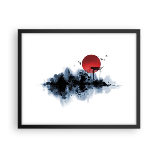 Obraz - Plakat - Japoński widok - 50x40cm - Krajobraz Grafika Torii - Foto Plakaty w ramie koloru czarnego do Salonu Sypialni ARTTOR ARTTOR