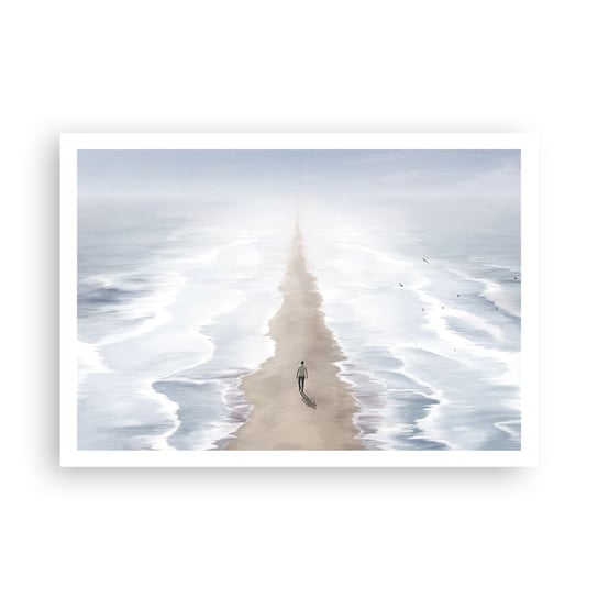 Obraz - Plakat - Jasna przyszłość - 100x70cm - Morze Jasny Plaża - Foto Plakaty bez ramy na ścianę do Salonu Sypialni ARTTOR ARTTOR