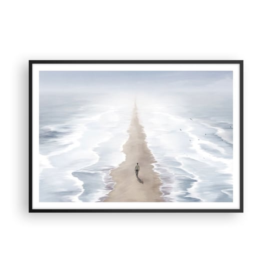 Obraz - Plakat - Jasna przyszłość - 100x70cm - Morze Jasny Plaża - Foto Plakaty w ramie koloru czarnego do Salonu Sypialni ARTTOR ARTTOR
