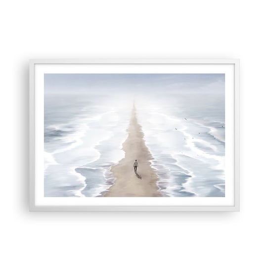 Obraz - Plakat - Jasna przyszłość - 70x50cm - Morze Jasny Plaża - Nowoczesny modny obraz Plakat rama biała ARTTOR ARTTOR