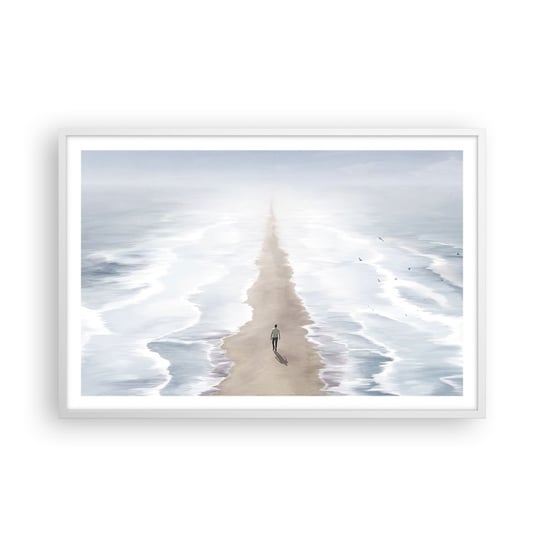 Obraz - Plakat - Jasna przyszłość - 91x61cm - Morze Jasny Plaża - Foto Plakaty na ścianę w ramie białej - Plakat do Salonu Sypialni ARTTOR ARTTOR
