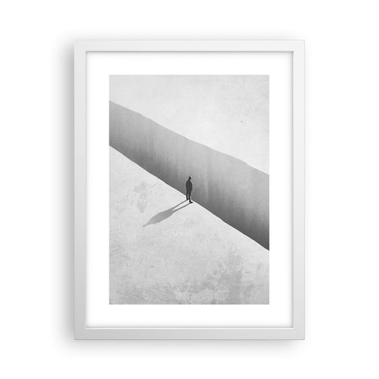 Obraz - Plakat - Jasny cel - 30x40cm - Przepaść Minimalizm Człowiek - Foto Plakaty na ścianę w ramie białej - Plakat do Salonu Sypialni ARTTOR ARTTOR