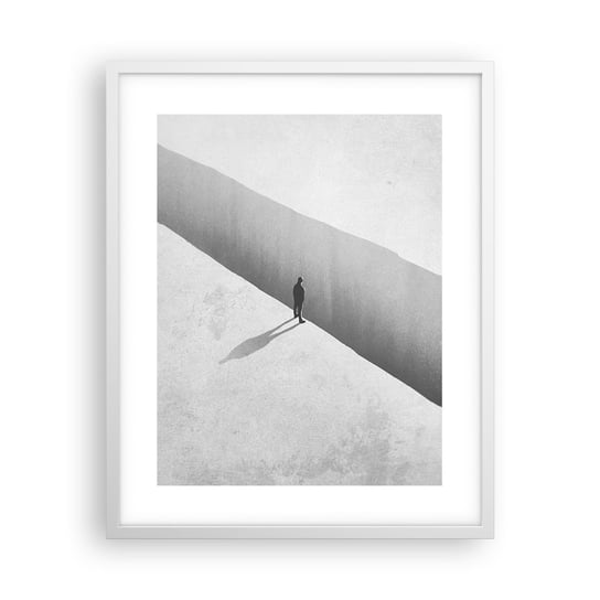 Obraz - Plakat - Jasny cel - 40x50cm - Przepaść Minimalizm Człowiek - Foto Plakaty w ramie koloru białego do Salonu Sypialni ARTTOR ARTTOR