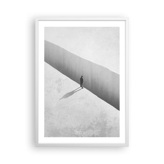 Obraz - Plakat - Jasny cel - 50x70cm - Przepaść Minimalizm Człowiek - Nowoczesny modny obraz Plakat rama biała ARTTOR ARTTOR