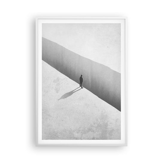 Obraz - Plakat - Jasny cel - 70x100cm - Przepaść Minimalizm Człowiek - Foto Plakaty w ramie koloru białego do Salonu Sypialni ARTTOR ARTTOR