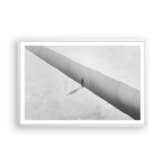 Obraz - Plakat - Jasny cel - 91x61cm - Przepaść Minimalizm Człowiek - Foto Plakaty na ścianę w ramie białej - Plakat do Salonu Sypialni ARTTOR ARTTOR