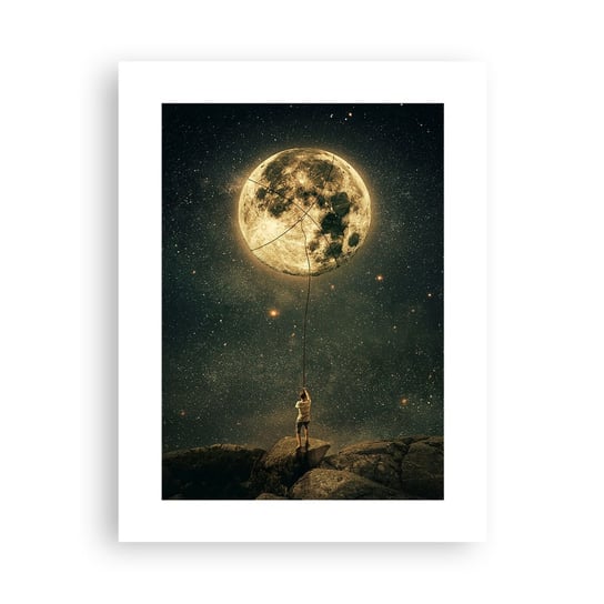 Obraz - Plakat - Jeden taki, co ukradł Księżyc - 30x40cm - Księżyc Gwiazdy Fantazja - Foto Plakaty na ścianę bez ramy - Plakat do Salonu Sypialni ARTTOR ARTTOR