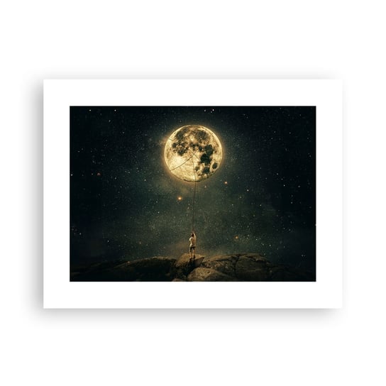 Obraz - Plakat - Jeden taki, co ukradł Księżyc - 40x30cm - Księżyc Gwiazdy Fantazja - Foto Plakaty na ścianę bez ramy - Plakat do Salonu Sypialni ARTTOR ARTTOR