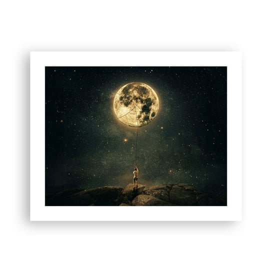 Obraz - Plakat - Jeden taki, co ukradł Księżyc - 50x40cm - Księżyc Gwiazdy Fantazja - Foto Plakaty bez ramy do Salonu Sypialni ARTTOR ARTTOR