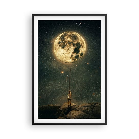 Obraz - Plakat - Jeden taki, co ukradł Księżyc - 61x91cm - Księżyc Gwiazdy Fantazja - Foto Plakaty na ścianę w czarnej ramie - Plakat do Salonu Sypialni ARTTOR ARTTOR