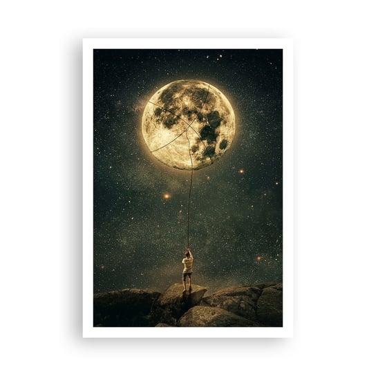 Obraz - Plakat - Jeden taki, co ukradł Księżyc - 70x100cm - Księżyc Gwiazdy Fantazja - Foto Plakaty bez ramy na ścianę do Salonu Sypialni ARTTOR ARTTOR