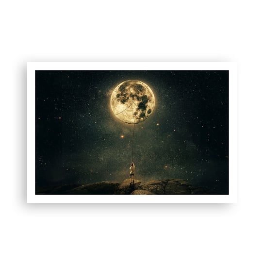 Obraz - Plakat - Jeden taki, co ukradł Księżyc - 91x61cm - Księżyc Gwiazdy Fantazja - Foto Plakaty na ścianę bez ramy - Plakat do Salonu Sypialni ARTTOR ARTTOR
