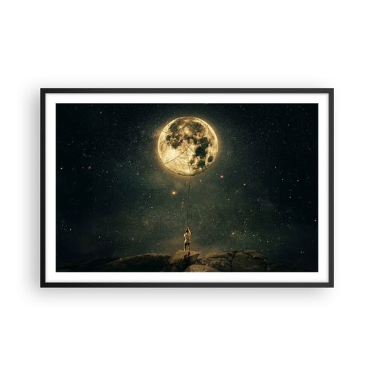 Obraz - Plakat - Jeden taki, co ukradł Księżyc - 91x61cm - Księżyc Gwiazdy Fantazja - Foto Plakaty na ścianę w czarnej ramie - Plakat do Salonu Sypialni ARTTOR ARTTOR