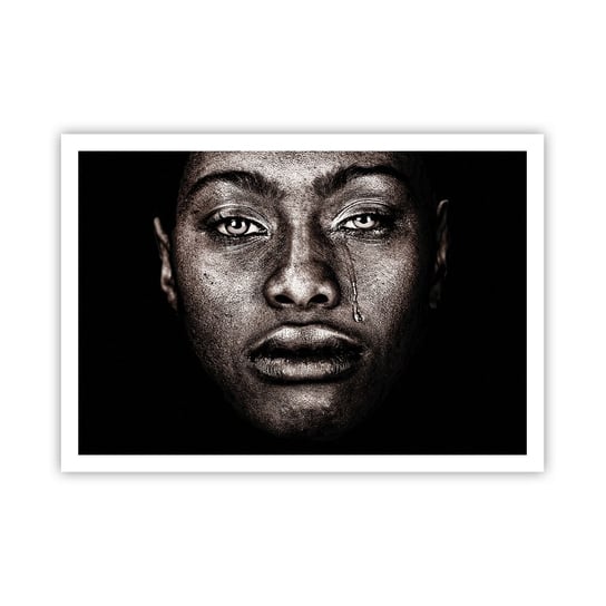 Obraz - Plakat - Jedna łza - 100x70cm - Twarz Kobiety Portret Kobiety Afryka - Foto Plakaty bez ramy na ścianę do Salonu Sypialni ARTTOR ARTTOR