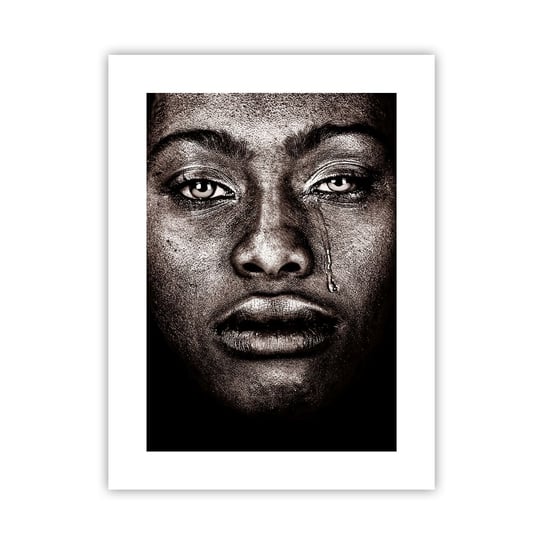 Obraz - Plakat - Jedna łza - 30x40cm - Twarz Kobiety Portret Kobiety Afryka - Foto Plakaty na ścianę bez ramy - Plakat do Salonu Sypialni ARTTOR ARTTOR