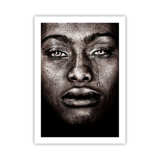 Obraz - Plakat - Jedna łza - 50x70cm - Twarz Kobiety Portret Kobiety Afryka - Nowoczesny modny obraz Plakat bez ramy do Salonu Sypialni ARTTOR ARTTOR