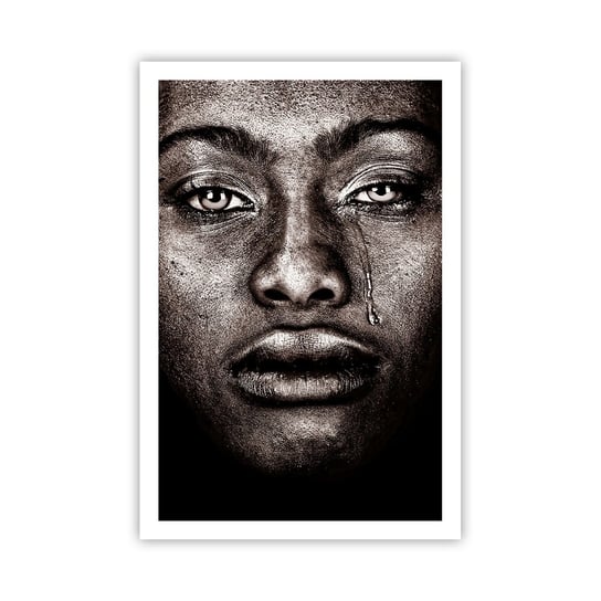 Obraz - Plakat - Jedna łza - 61x91cm - Twarz Kobiety Portret Kobiety Afryka - Foto Plakaty na ścianę bez ramy - Plakat do Salonu Sypialni ARTTOR ARTTOR