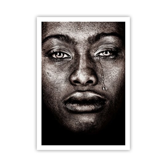Obraz - Plakat - Jedna łza - 70x100cm - Twarz Kobiety Portret Kobiety Afryka - Foto Plakaty bez ramy na ścianę do Salonu Sypialni ARTTOR ARTTOR