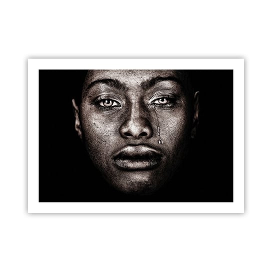 Obraz - Plakat - Jedna łza - 70x50cm - Twarz Kobiety Portret Kobiety Afryka - Nowoczesny modny obraz Plakat bez ramy do Salonu Sypialni ARTTOR ARTTOR