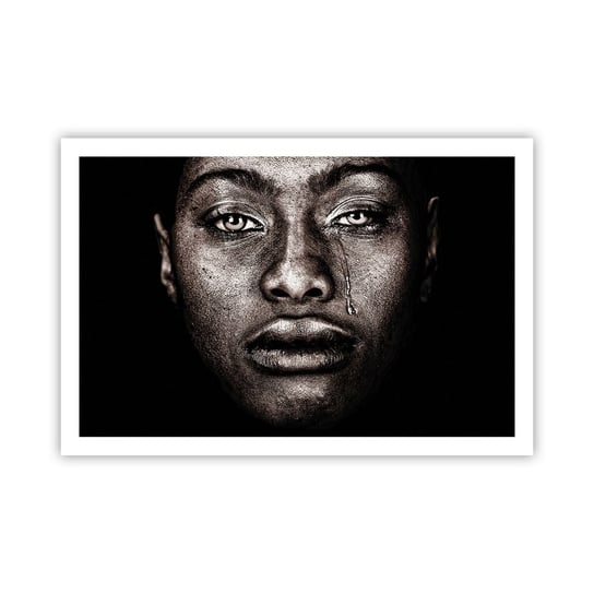 Obraz - Plakat - Jedna łza - 91x61cm - Twarz Kobiety Portret Kobiety Afryka - Foto Plakaty na ścianę bez ramy - Plakat do Salonu Sypialni ARTTOR ARTTOR