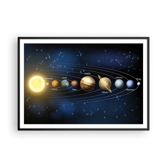 Obraz - Plakat - Jedna z dziesięciu - 100x70cm - Kosmos Galaktyka Układ Słoneczny - Foto Plakaty w ramie koloru czarnego do Salonu Sypialni ARTTOR ARTTOR